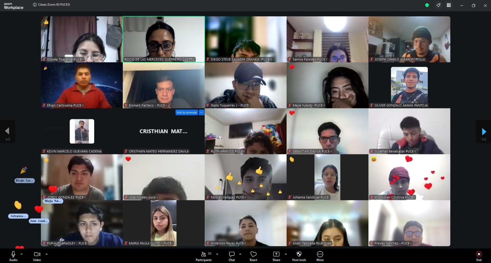 Estudiantes Puece Ib curso virtual 3